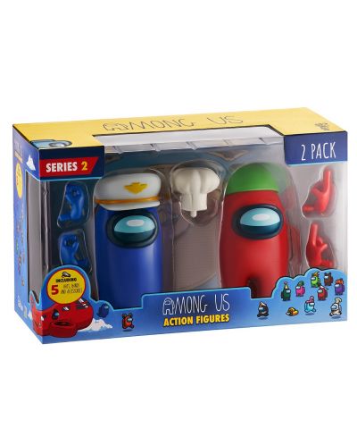 Set figurine de actiune - P.M.I Games: Among Us - Crewmates (5 hats and accessories) (Series 2), 2 buc - 1