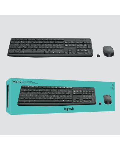 Set mouse  wireless si tastaturaLogitech - MK235, 2.4GHZ,  negru - 6