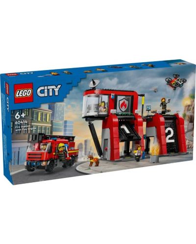 Constructor LEGO City - Stație de pompieri cu mașină de pompieri (60414) - 1