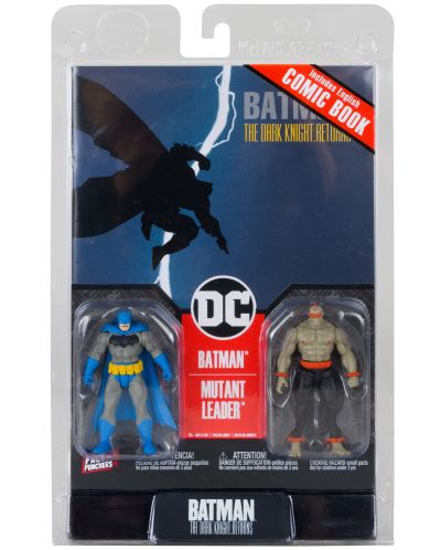 McFarlane DC Comics: Batman - Batman (Albastru) & Mutant Leader (Dark Knight Returns #1) set de figurine de acțiune, 8 cm - 9
