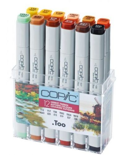 Set de markere Too Copic Classic - Tonuri de toamna, 12 culori - 1