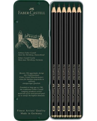 Set creioane grafit Faber-Castell Pitt - Mat, 6 buc - 4