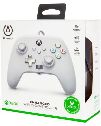 Controller PowerA - Enhanced, pentru Xbox One/Series X/S, White Mist - 6