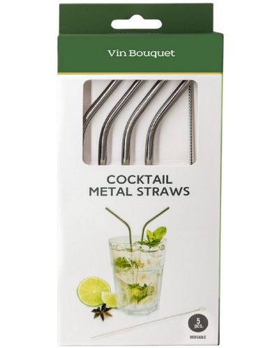 Paie de cocktail din metal Vin Bouquet - 4 buc. - 4