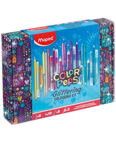 Kit de colorat lucios Maped Colorpeps Glitter - 31 de piese  - 1