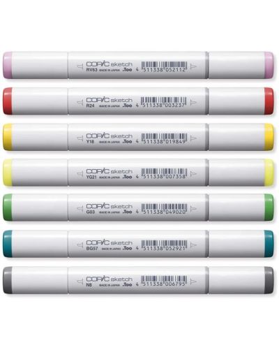 Set de markere Too Copic Sketch - Colectie limitata, Tonuri stralucitoare, 6+1 culori - 3