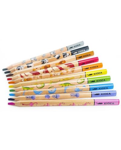 Set de creioane colorate Kidea - Jumbo Safari, 10 culori - 3
