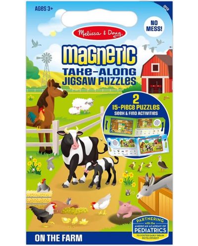 Melissa & Doug Set puzzle magnetic - La fermă - 1