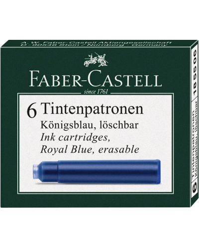 Set patroane pentru stilou Faber-Castell - Albastre, 6 bucati - 1