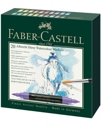 Set de markere acuarelabile Faber-Castell Albrech Dürer - 20 culori - 1