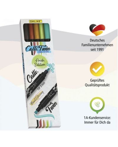 Set de markere Online Calli Twin - 5 culori, in cutie de carton - 5