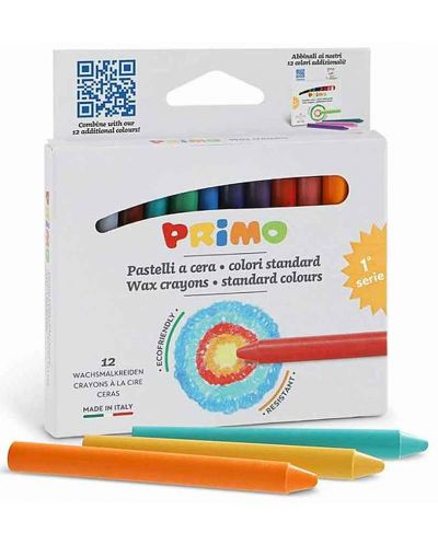 Set de creioane de ceară Primo - 12 culori de bază - 1