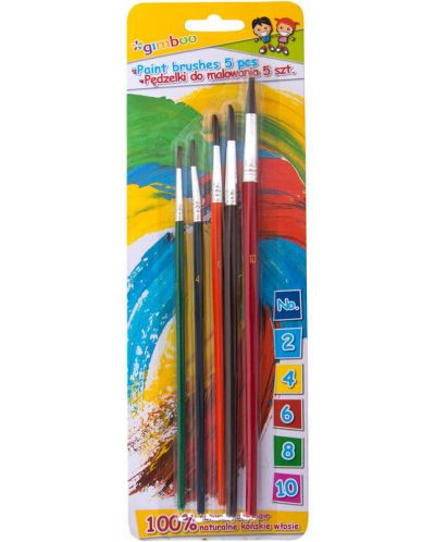 Set pensule pentru pictura Gimboo - 5 bucati - 1