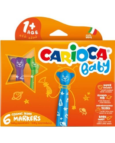 Set carioci Carioca Baby - Teddy, 6 culori - 1