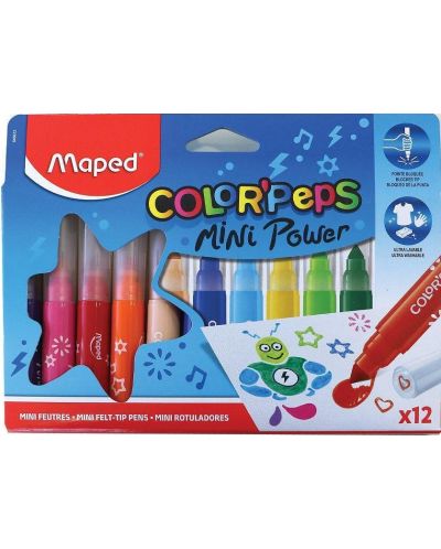 Set de markere Maped Color Peps - Mini Power, 12 culori - 1