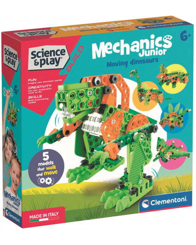 Constructor Clementoni Science & Play Mechanics Junior - Dinozauri, 130 piese - 1