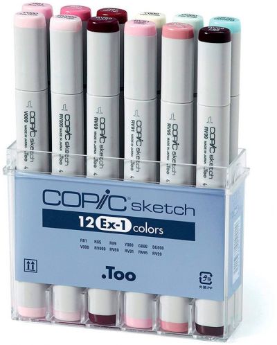 Set de markere Too Copic Sketch - EX-1, 12 culori - 1