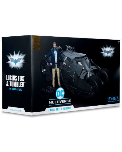 Set figurine de colecție McFarlane DC Comics: Batman - Lucius Fox & Tumbler (Gold Label) - 11