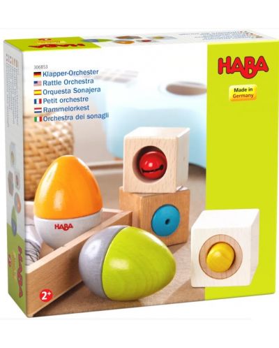Constructor Haba - Ouă și cuburi muzicale din lemn, 5 bucăți - 1