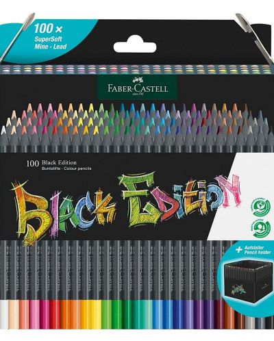 Set de creioane Faber-Castell Black Edition - 100 de culori  - 1