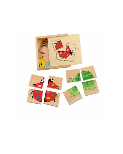 Set puzzle-uri din lemn Woody – 4 in 1 - 1