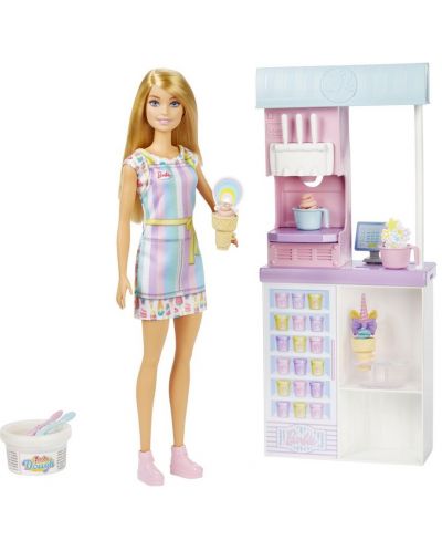 Barbie set - Barbie cu magazin de inghetata - 3