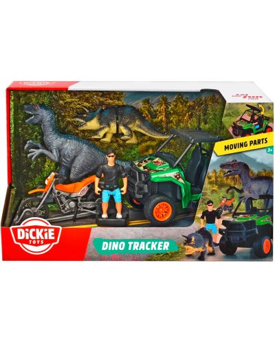 Set Dickie Toys - 2 vehicule și 2 dinozauri - 1