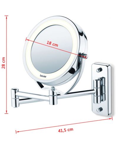 Oglinda cosmetica de perete cu LED Beurer - BS 59, 11 cm, alb - 4