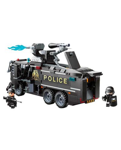 Constructor Qman - Camion de Poliție cu Tun de Apă, 847 piese - 3