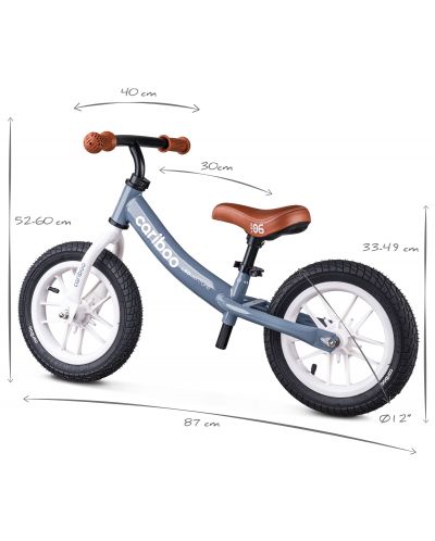 Bicicletă de echilibru Cariboo - LEDventure, albastru/maro - 8