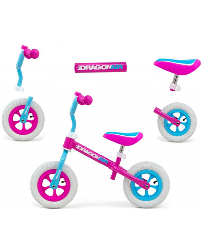 Bicicleta de echilibru Milly Mally - Dragon Air, albastru-roz - 2