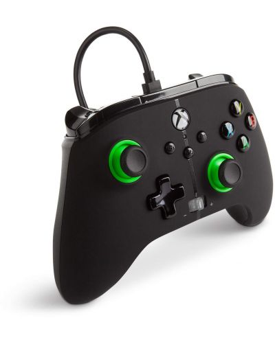 Controller cu fir PowerA - Enhanced, pentru Xbox One/Series X/S, Green Hint - 2