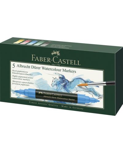 Set de markere acuarelabile Faber-Castell Albrech Dürer - 5 culori - 1