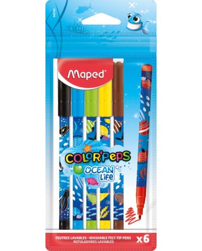 Maped Color Peps - Ocean Life, 6 culori - 1