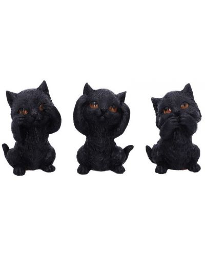 Set de statuete Nemesis Now Adult: Humor - Three Wise Kitties, 8 cm - 1