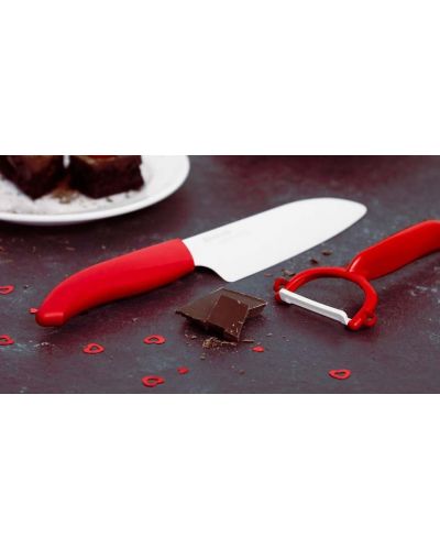 Set cuțit ceramic cu decojie Kyocera - roșu - 5