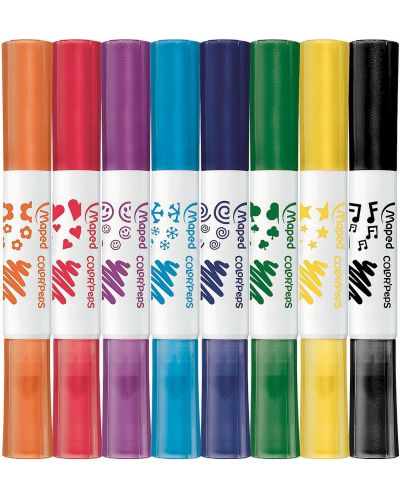 Set carioci Maped Color Peps Duo - 8 culori, cu stampile - 2