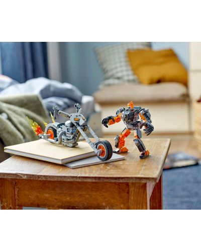 Constructor LEGO Marvel Super Heroes - Motocicletă și robot Ghost Rider - 6