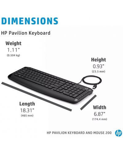Set tastatură și mouse HP - Pavilion 200, negru - 3