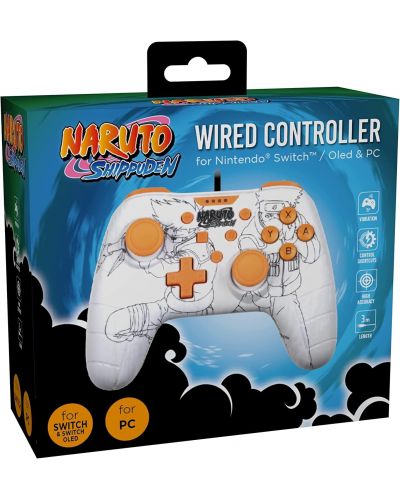 Controler Konix pentru Nintendo Switch/PC, cu fir, Naruto, alb - 6