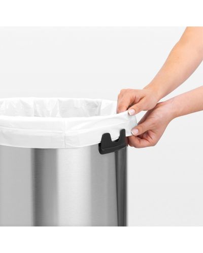 Coș de gunoi cu capac din plastic Brabantia - Touch Bin, 60 l, Brilliant Steel - 5
