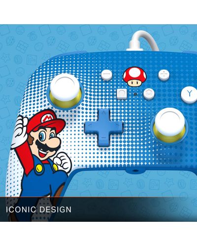 PowerA Controller - îmbunătățit, cu fir, pentru Nintendo Switch, Mario Pop Art - 8