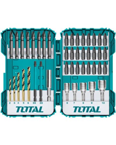 Set de biți și chei tubulare TOTAL - Industrial, 45 piese - 1