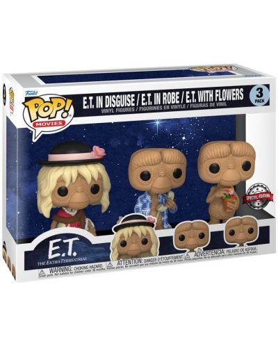 Set figurine Funko POP! Movies: E.T. - E.T. in Disguise, E.T. in Robe, E.T. with Flowers (Special Edition) - 2