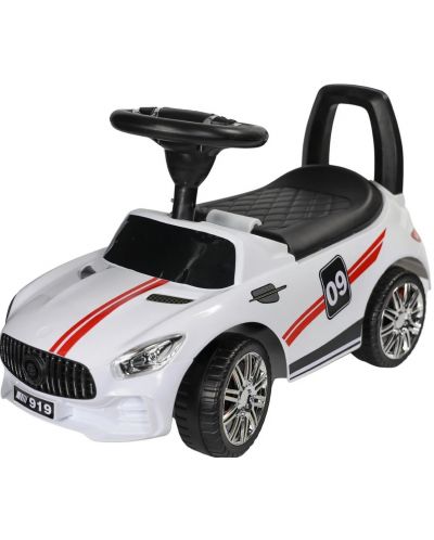 Mașină de călărie Baby Mix - Racer, albă - 1