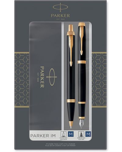 Set stilou Parker IM Professionals - Cu pix, placat cu aur, cu cutie - 1
