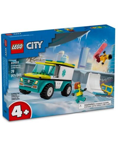 Constructor LEGO City - Ambulanță și snowboarder (60403) - 1