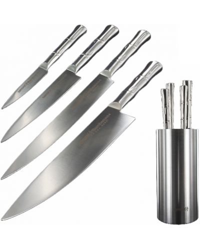 Set de 4 cuțite cu suport Samura - Bamboo - 1