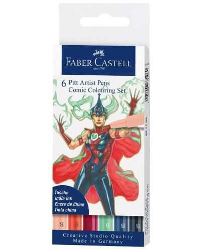 Set de markere Faber-Castell Pitt Artist - Comic, 6 buc. - 1