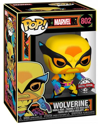Cutie de colecție Funko POP! pentru colecționari: Marvel - X-Men (Wolverine) (Blacklight) (Ediție specială), mărimea M - 4